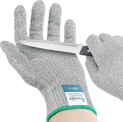 Dowellife Cut Resistant Gloves A9 Maximum Protection - Food Grade Kitchen & Chef Gloves for Food Prep, Knife Cutting, Mandoline Slicing, Butcher, Oyster Shucking, Fish Handling (Medium)