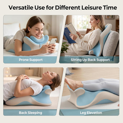 HAMYODO 27° Angled Wedge Pillow, Support for Neck Back Waist | Multi-Position Headboard, Bed Rest Pillows for Prone Sleeping ,Backrest Chaise Lounges Stomach Support in Bed, Couch or Floor