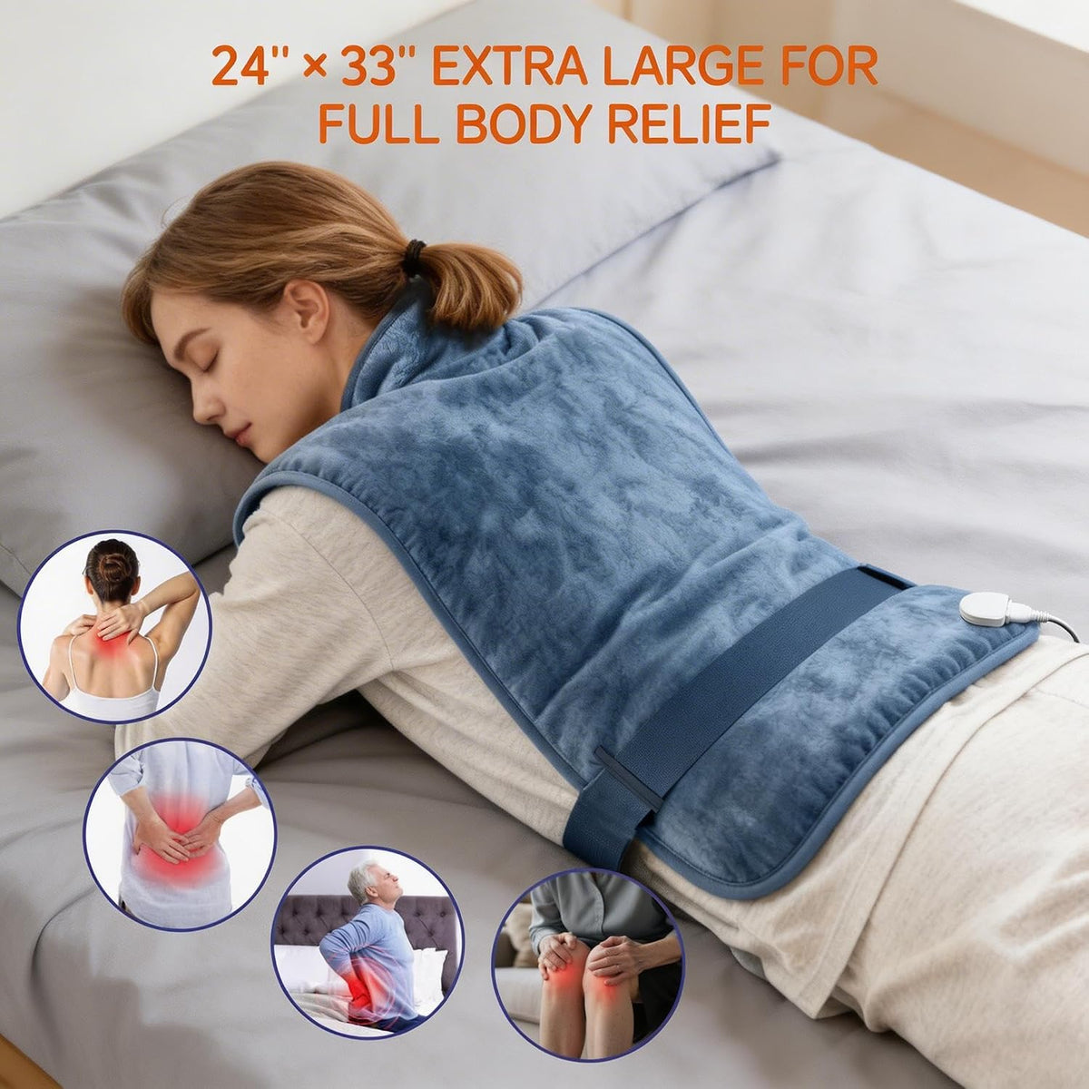 Wearable Heating Pad for Back Neck and Shoulders, Heating Wrap for Pain Relief, Gifts for Mom Grandma Women, Birthday Gifts for Women Men, Gifts for Women, Mothers Day Gifts