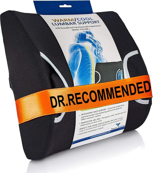 Vaunn Medical Seat Cushion, Lumbar Back Support Pillow for Office Chair with Removable Firm Insert