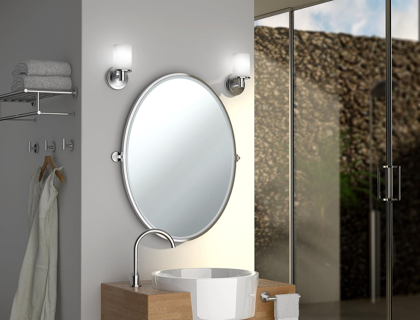 Gatco 1420 Latitude II Toilet Paper Holder with Shelf, Wall Mounted Bathroom Tissue Holder, Chrome