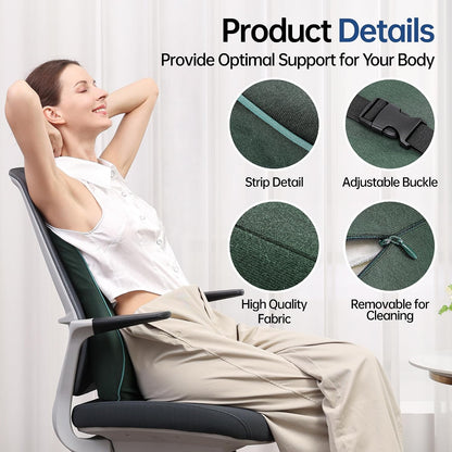 Soft Comfortable Memory Lumbar Support Pillow Back Cushion for Car & Office