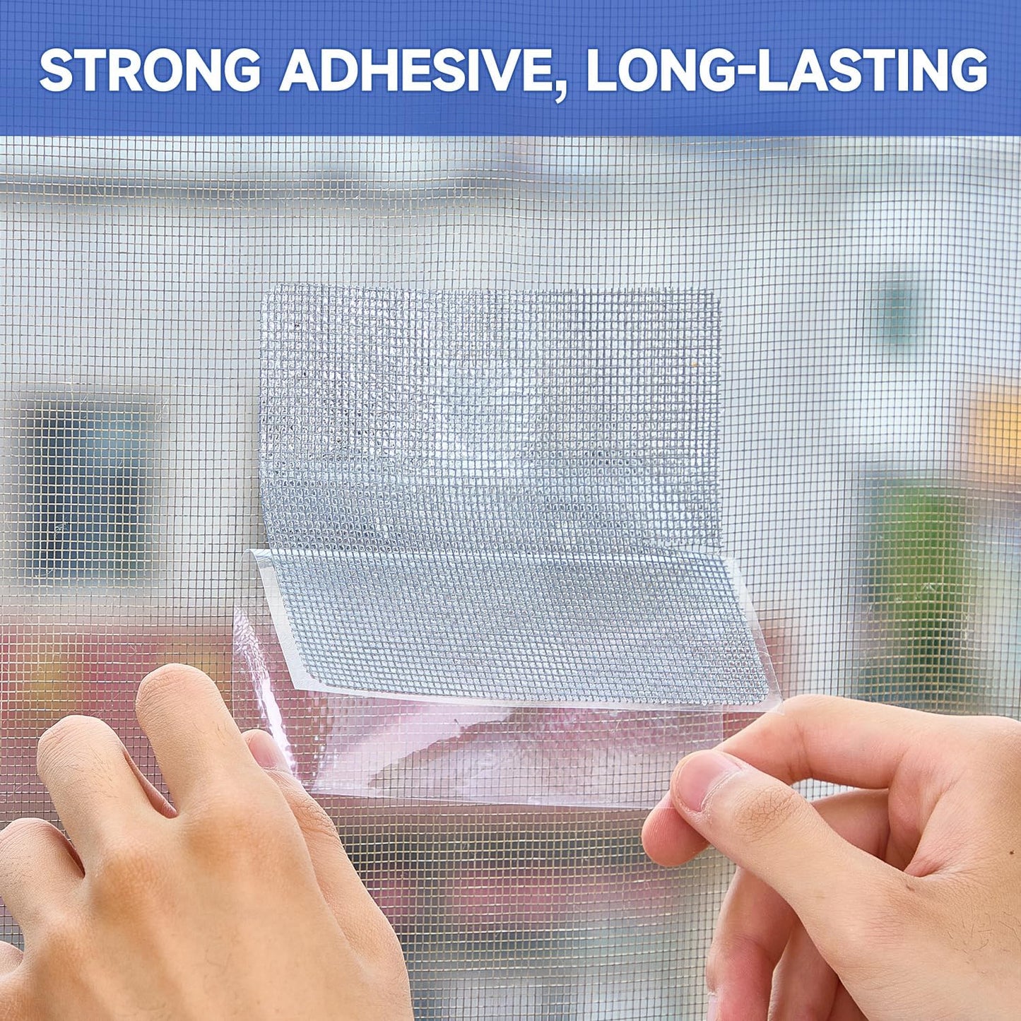 14 Sheets Window Screen Patches Repair Kit, 3 Sizes Window Screen Repair Kit for Mesh Screen Door, Strong Adhesive Fiberglass Quick Screen Repair Tape (Gray)