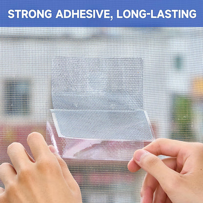 14 Sheets Window Screen Patches Repair Kit, 3 Sizes Window Screen Repair Kit for Mesh Screen Door, Strong Adhesive Fiberglass Quick Screen Repair Tape (Gray)