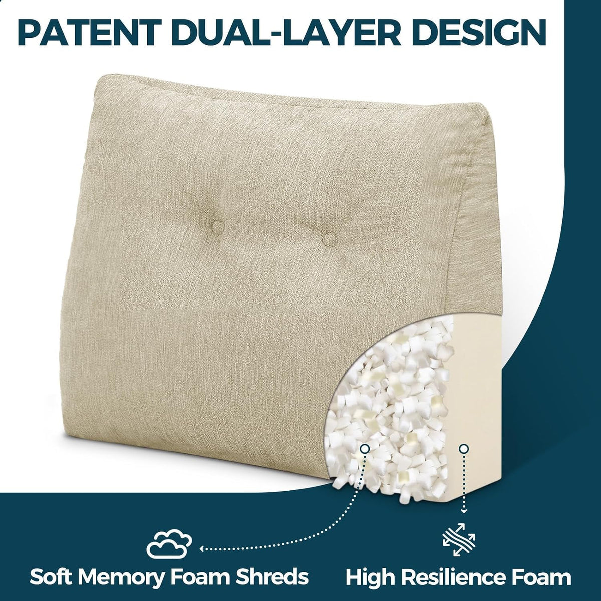 Back Support Pillow for Recliner Soft Dual Layer Lumbar Support Pillow with Shredded Memory Foam Ergonomic Orthopedic Couch Lumbar Cushions for Elderly Lower Back Pain Relief Dark Grey