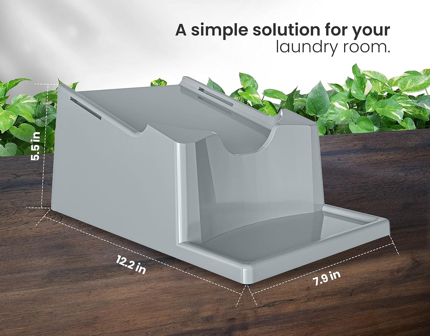 Skywin Liquid Laundry Detergent Holder Stand - 1 Pack - Black with Print | Easy Pouring, Rubber Feet, Angled Stand, Fabric Softener Dispenser for Laundry Room Organization & Storage
