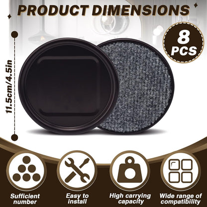 ASTIMESA 8 Pieces 3" Square Furniture Sliders, Heavy Duty Furniture Pads Cups with Carpet Base, Reusable Floor Protectors for Hardwood Vinyl Tile Couch Table Chair Bottom (Brown) (78mm, Square)