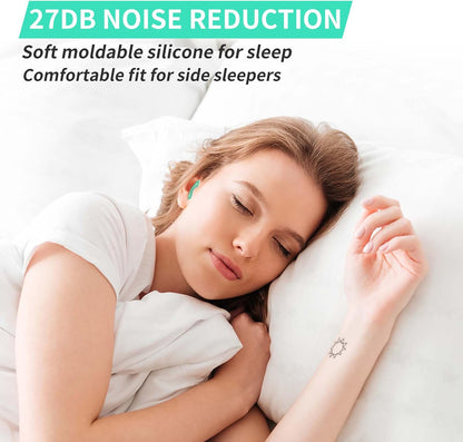 LYSIAN Moldable Silicone Ear Plugs for Sleep and Swim, 5 Pairs, Blue