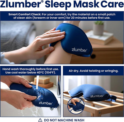 Zlumber Premium Eye Sleep Mask for Men & Women - 100% Blackout 3D Contoured Night Eye Mask for Sleeping, Travel Eye Mask & Side Sleeper Mask, Zero Eye Pressure, Adjustable