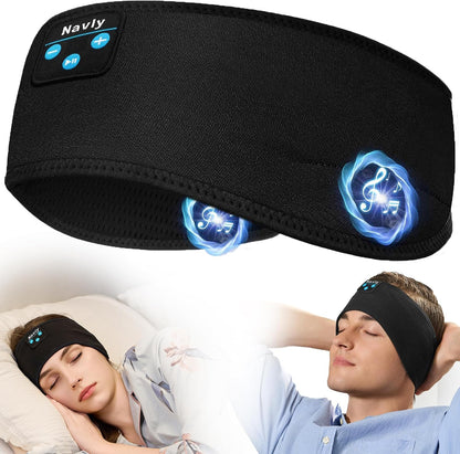 Navly Sleep Headphones, 12Hrs Sports Headband with Soft Cozy Earbuds Comfortable, Headphones Headband with Ultra-Thin HD Stereo Speakers Perfect for Workout,Running,Yoga,Travel