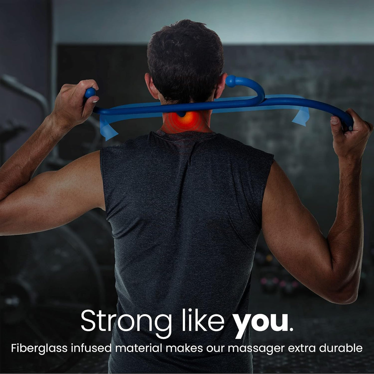 LiBa Back and Neck Massager Trigger Point Hook Therapy Tool Navy