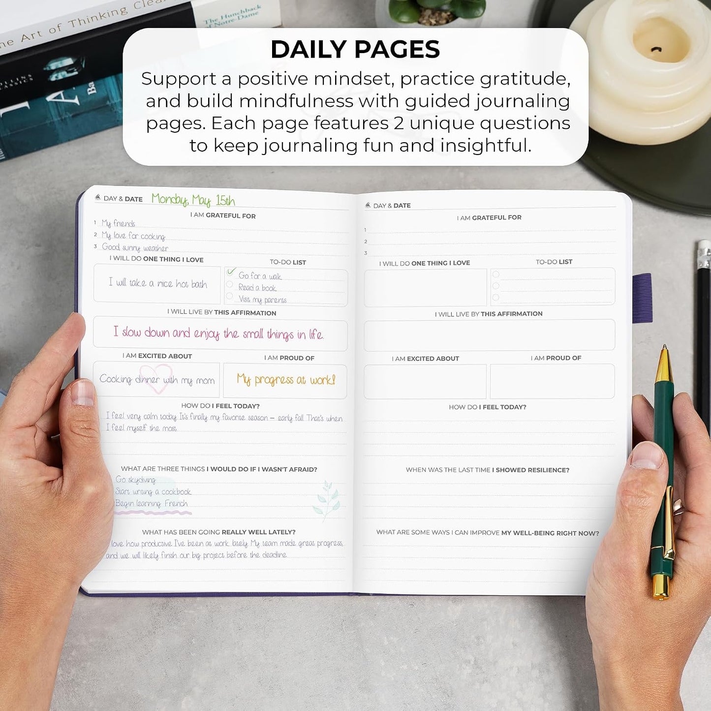Clever Fox Self-Love Journal for Women, Gratitude, Positivity, Aquamarine | 6-month daily mental health journal with stickers, self-care, anxiety therapy, life & wellness planner for teens & adults