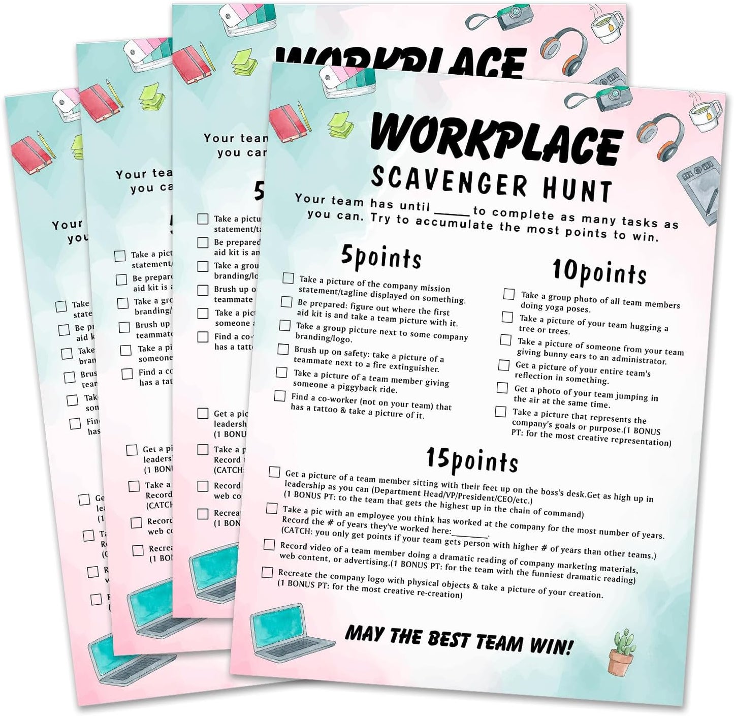 Work Party Photo Scavenger Hunt,Office Party Game & Ice Breaker Challenge,Workplace Scavenger Hunt,Team Building Games for Work Adults,Co-Worker Group Ice Breaker Game,Factory Team Building Game-Q5