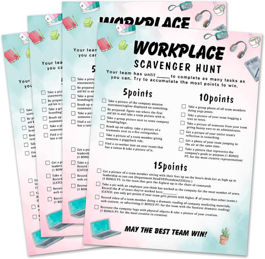 Work Party Photo Scavenger Hunt,Office Party Game & Ice Breaker Challenge,Workplace Scavenger Hunt,Team Building Games for Work Adults,Co-Worker Group Ice Breaker Game,Factory Team Building Game-Q5