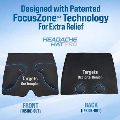 TheraICE Migraine Relief Cap, Headache Ice Pack for Tension Headache Relief | Cold Compress Eye Mask for Sinus Pressure, 360 Degree Compression Head Wrap, Hangover & Stress Relief