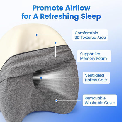 Knee Pillow for Side Sleepers, Leg Pillow with Washable Cover, Grey | Memory Foam Pillow for Sleeping Blood Circulation, Legs Spine Aligning Sciatica Back Hip Knee Support
