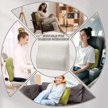 Lumbar Support Pillow for Recliner Chair/Accent Chair/Couch, Washable Cover | Large Memory Foam Back Support Cushion for Elderly, Ergonomic Backrest Pillow for Back Rest/Pain Relief/Reading, Gray