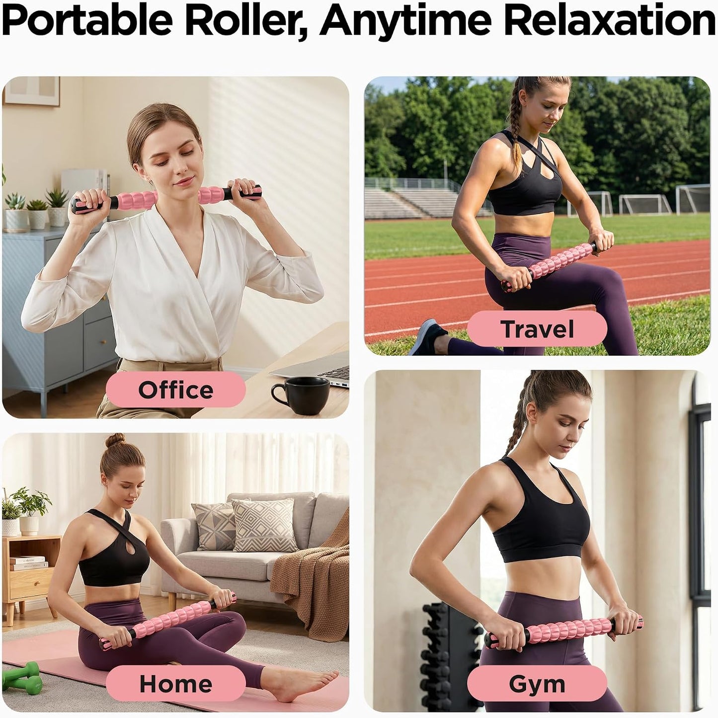 Wooden Cellulite Massage Roller for Legs and Thighs - Handheld Fascia Blaster Tool for Muscle Relief, Lymphatic Drainage & Body Sculpting - Anti Cellulite Massager for Women and Men (12 Wheel)
