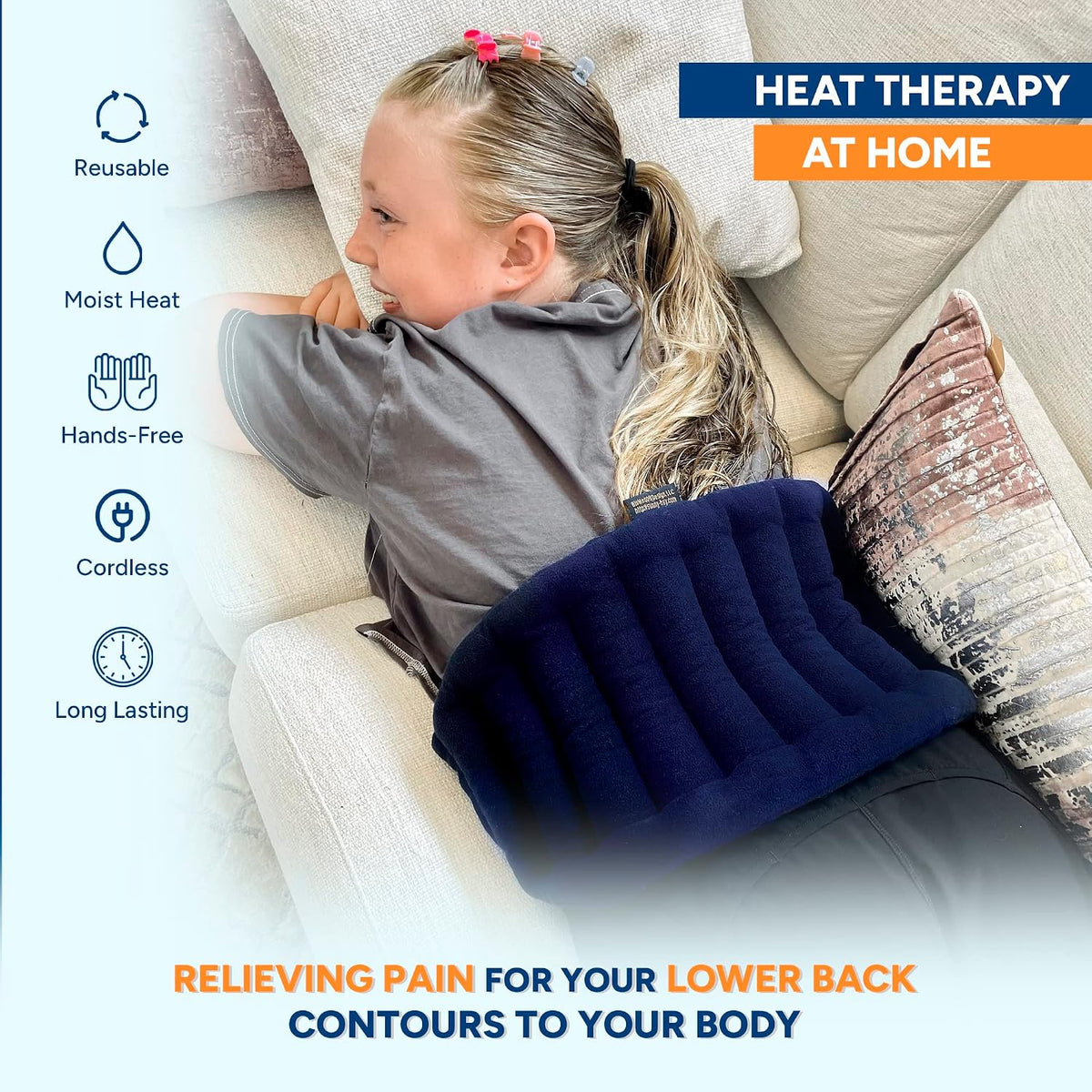 SunnyBay Microwavable Heating Pad, Bean Bag Wrap, 10x18 inch, 2.8 lb