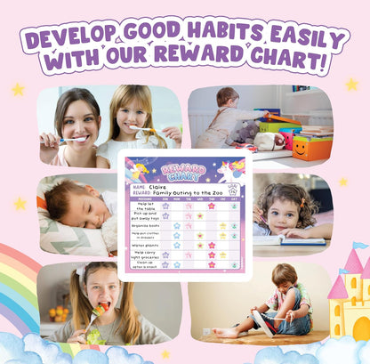 Magnetic Chore Chart for Kids – Dinosaur Reward Chart for Kids Behavior at Home & Classroom, Reusable Dry Erase Sticker Chart, Toddler Morning Routine Responsibility Board