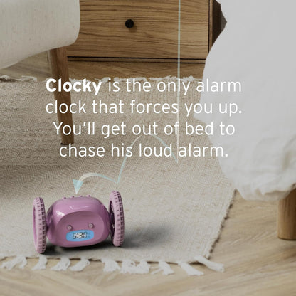 CLOCKY Alarm Clock on Wheels – Loud Rolling Alarm Clock for Heavy Sleepers