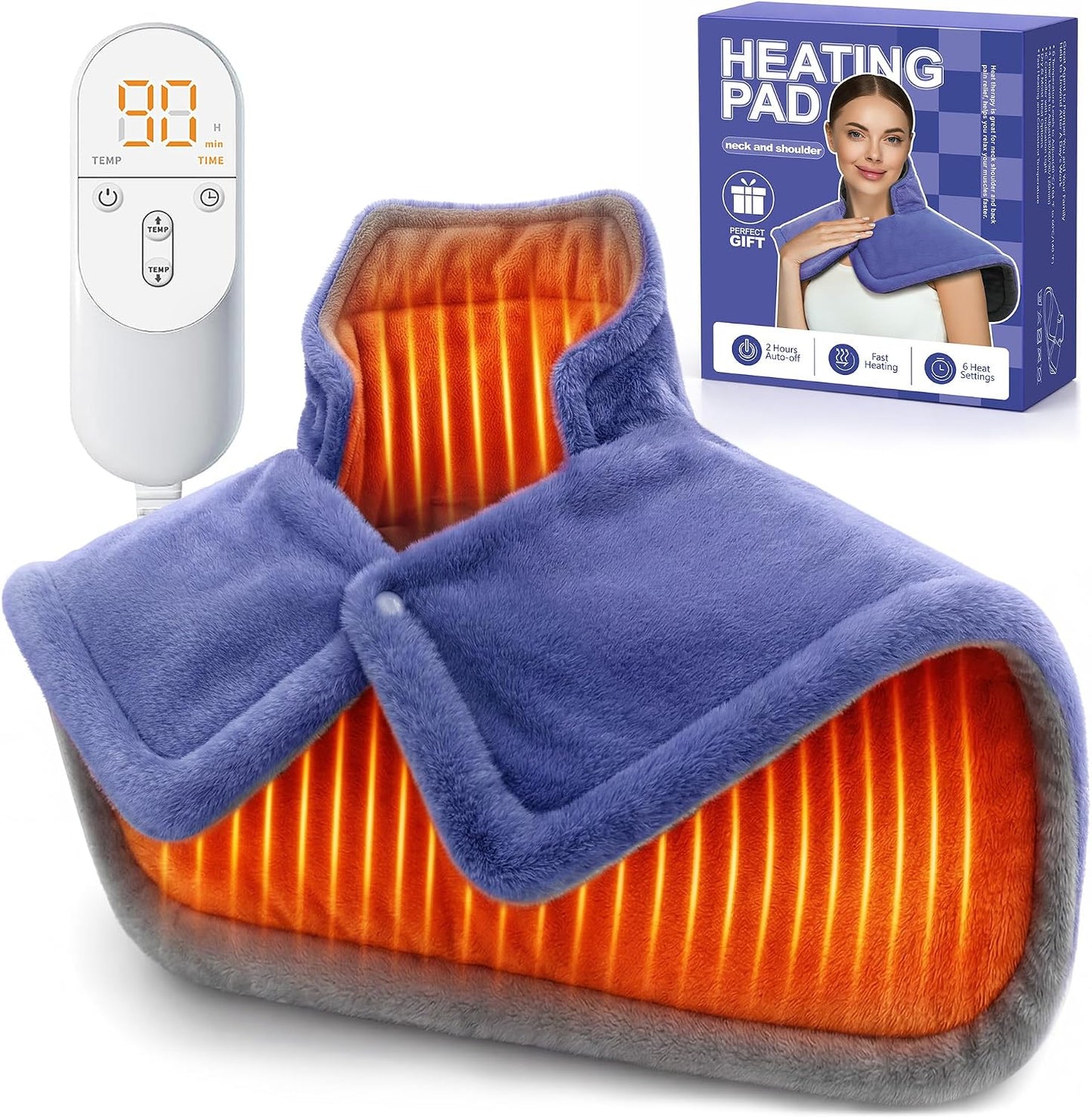 Neck Heating Pad Fathers Day Dad Gifts for Husband, Men, Mom, Wife, Women, 23'' x 17'' Weighted Shoulder Heat Pad for Back Pain Relief, Gifts for Christmas, Birthday, Mothers Day Warm Gifts