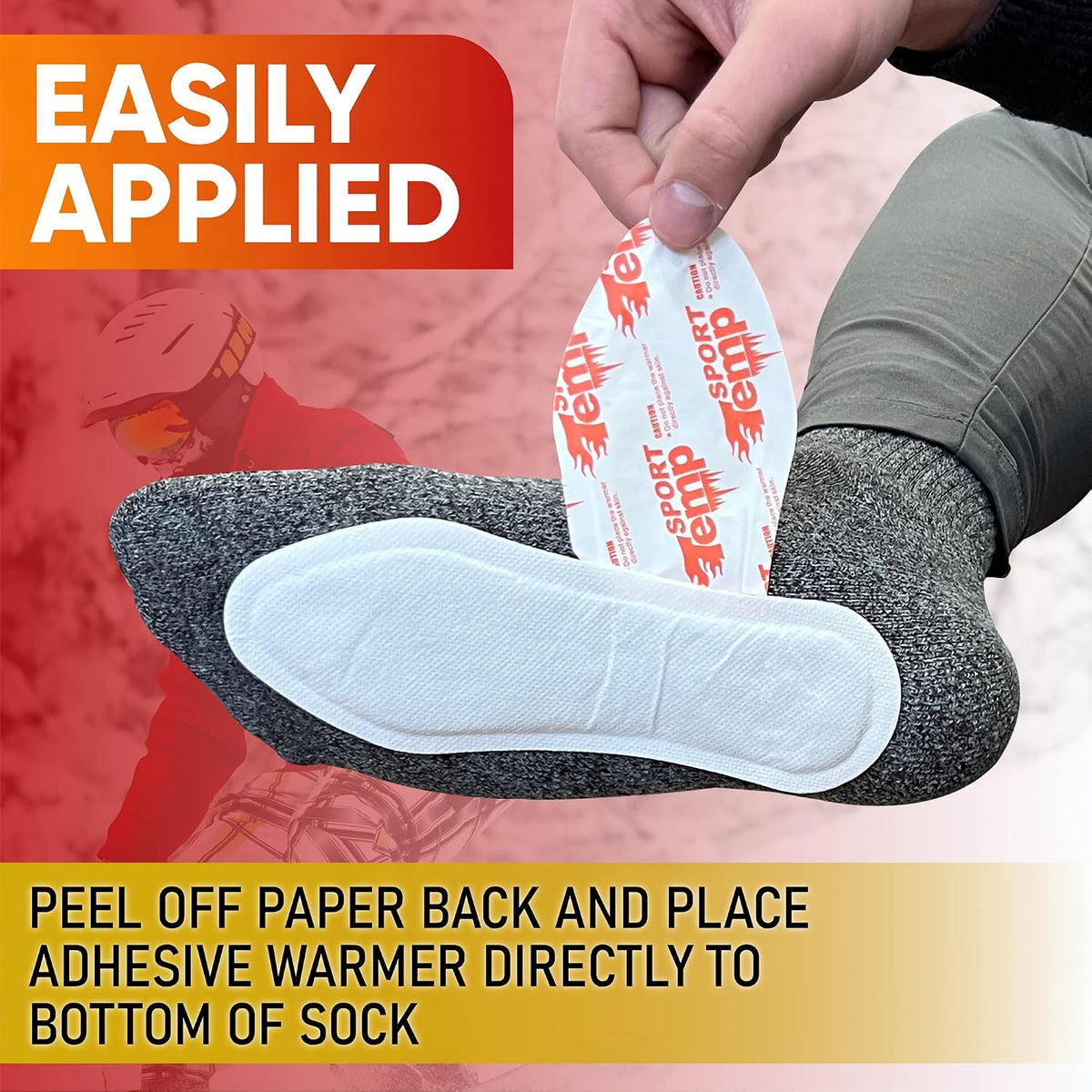Insole Foot Warmers - Up to 10 Hours of Heat, Easily Apply with Adhesive - Ultra Thin, Easy, All Natural - Air Activated, Odorless Hot Insole Warmers - Sport Temp