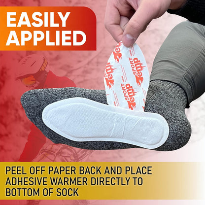 Insole Foot Warmers - Up to 10 Hours of Heat, Easily Apply with Adhesive - Ultra Thin, Easy, All Natural - Air Activated, Odorless Hot Insole Warmers - Sport Temp