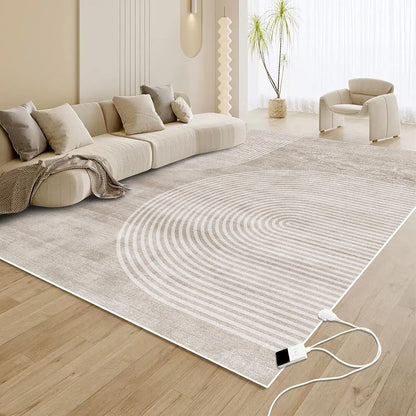 Electric Heated Carpet 35x55in Soft Plush Heating Rug 450W CX | Instant Warmth in 30s, 60 Heat Levels 12h Timer, Energy Efficient Safety Protection Ideal for Home Office Playroom 120V