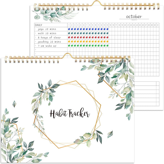 Habit Tracker Calendar- Daily, Weekly & Monthly Habit Tracker Journal | Undated, 12 Months, 7.9"x10", Writable, for Goal Setting, Boost Productivity, Workout Motivation & Self Care Tool
