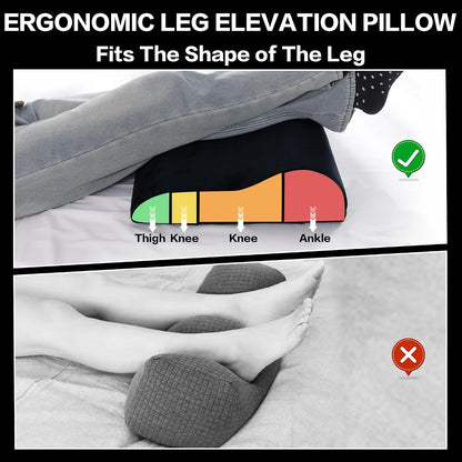 HOMBYS Extra Large Recliner Leg Pillow, Memory Foam Foot Rest Cushion Wave Shape Recliner Footrest Extender, Multi Purpose Back & Lumbar Support Pillow for Recliner, Bed, Sofa Couch,Grey
