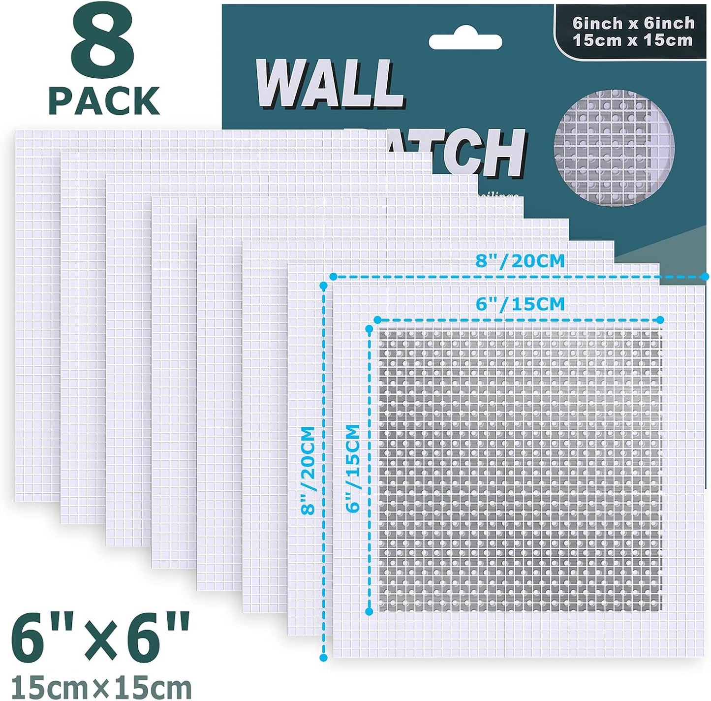 Ranekie 14 Pack Drywall Repairs Patch, 4/6/8 Inch Drywall Repair Kit with Extended Self-Adhesive Mesh,Large Hole Patch Repair for Drywall,Heavy Duty Dry Wall Hole Repair Patch