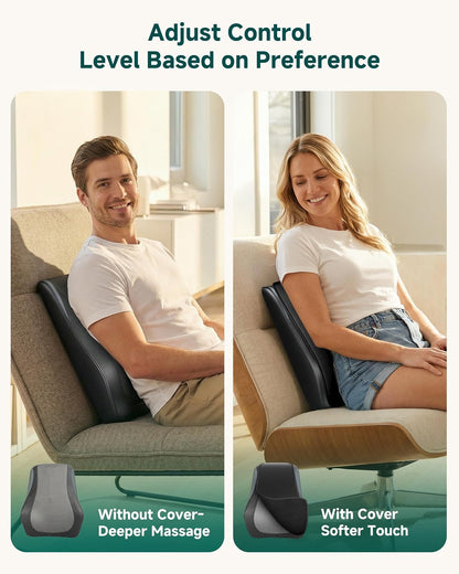 Snailax Back Massager with Heat,Shiatsu Massage Seat Cushion,8 Flexible Nodes Massage for Full Back Massage Chair Pad,Chair Massager for Office,Home Use