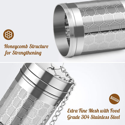 2 Pack 304 Steel Fine Mesh Tea Infusers for Loose Leaf Tea | Versatile for tea, spices & seasonings, fine mesh traps sediment, dishwasher-safe