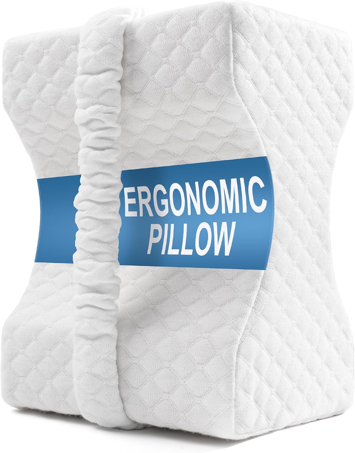 UJPFEO Knee Pillow for Side Sleepers, Leg Pillow for Sciatica, Back, HIPS, Knees, Joints Pain Relief,Pillows for Between Legs While Sleeping Spine Alignment Support & Relieves Pressure,Cooling White