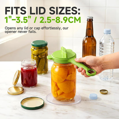 2026 Upgraded 4-in-1 Jar Opener - Adjustable Stainless Steel Lid Remover for Seniors & Arthritis Sufferers, Fits Kitchen Jars, Bottles & Cans Blue