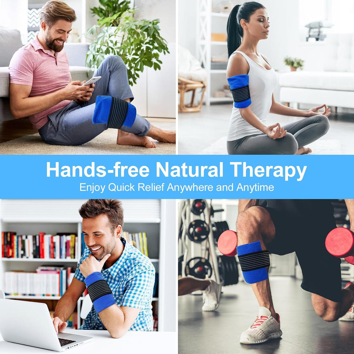 Gel Soft Flexible Ice Packs for Injuries, Reusable Cold Pack, Hot Cold Compress for Joint&Muscle Pain, Surgery Recovery, Inflammation, Swelling, Face, Head, Wrist, Ankle&Foot Injury, -5.1"x6.3"