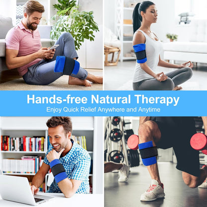 Gel Soft Flexible Ice Packs for Injuries, Reusable Cold Pack, Hot Cold Compress for Joint&Muscle Pain, Surgery Recovery, Inflammation, Swelling, Face, Head, Wrist, Ankle&Foot Injury, -5.1"x6.3"