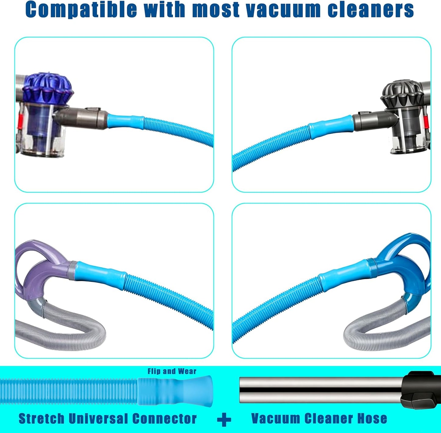Dryer Vent Cleaner Kit Dryer Lint Cleaner Kit - Household Universal Vacuum Hose Attachment + Lint Brush for Easy Vent Cleaning, Hose Fit Most Vauum Cleaners to Improve Dryer Efficiency