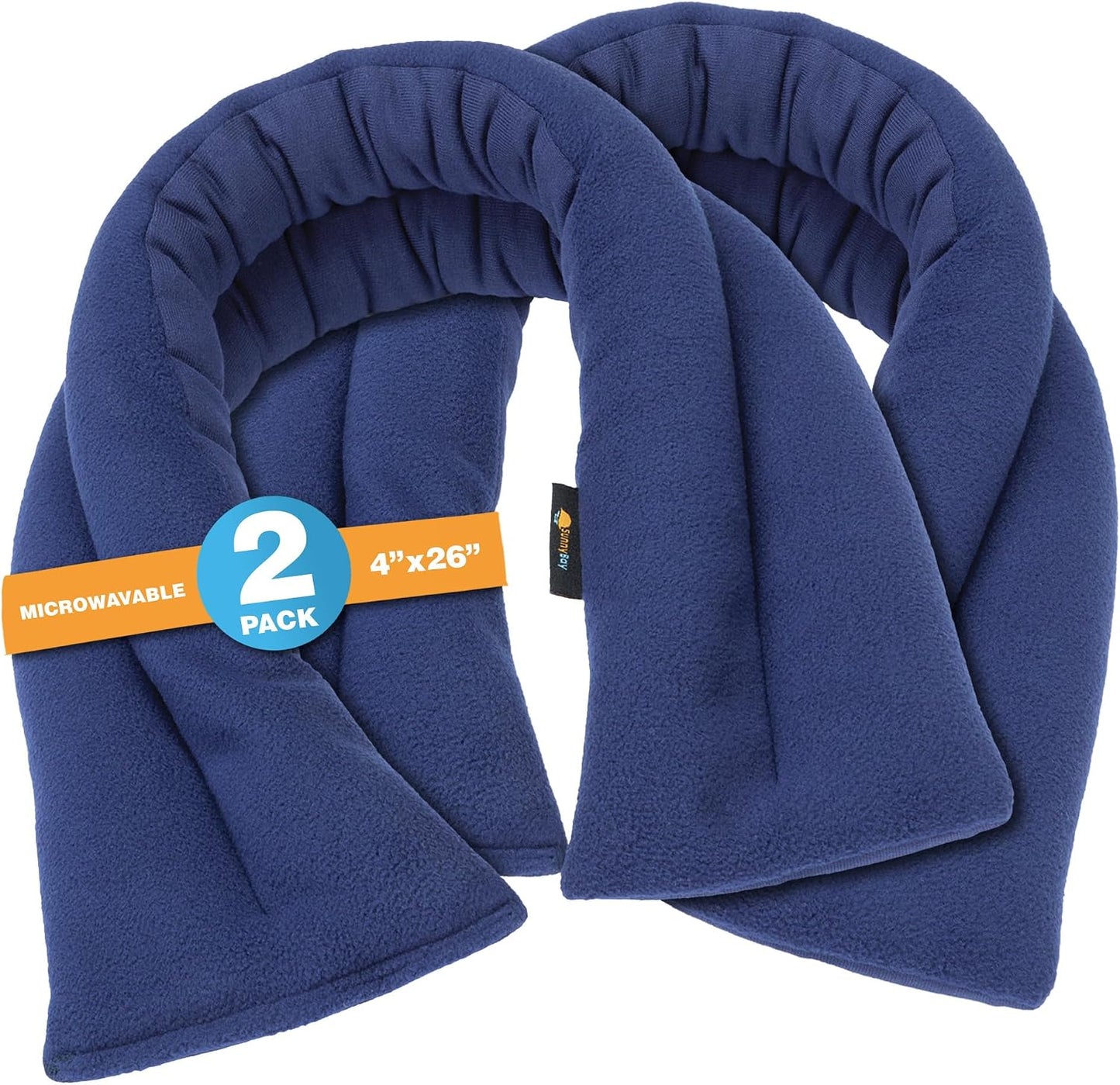 SunnyBay Microwavable Heating Pad for Neck and Shoulder, Heated Neck Wrap, Microwave Heat Pad, Weighted Beanbag Moist Hot or Cold Compress, 2.2 lbs, 26x4 Inches, Buffalo