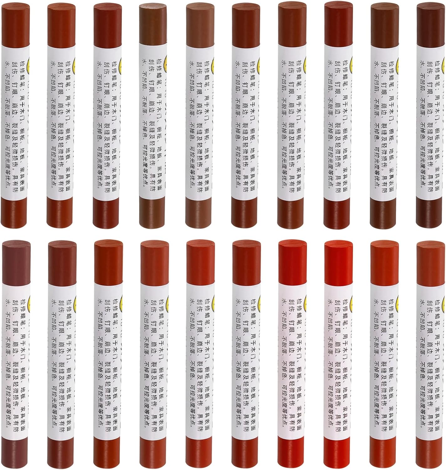 uxcell Furniture Repair Wax Crayons Kit, 20Pcs - Wood Filler Stick, Touch Up Furniture Markers - for Scratches Holes Tables Desks Wooden Floor Laminate Covers, Gray Series