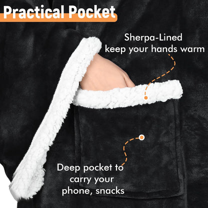 Catalonia Wearable Blanket with Sleeves & Foot Pocket for Adults | Soft Fleece Throw Wrap with Hands-Free Comfort, Perfect for Reading, TV Time & Relaxing, Christmas Gift for Women & Men