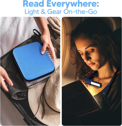Neck Reading Light Book Lovers Gifts, Rechargeable 80Hrs Eye-friendly 3 Colors & Stepless Dimming Book Light for Reading, Christmas Stocking Stuffers for Men Women Camping Knitting Crochet Accessories