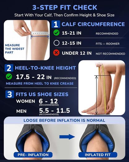 Leg Compression Massager with Heat for Circulation and Pain Relief | Sequential Full Leg Air Compression Boots, Recovery System, 6 Mode, 9 Intensity, 3 Heat, Plug-in Use, Mom, Dad, Athletes, Gym