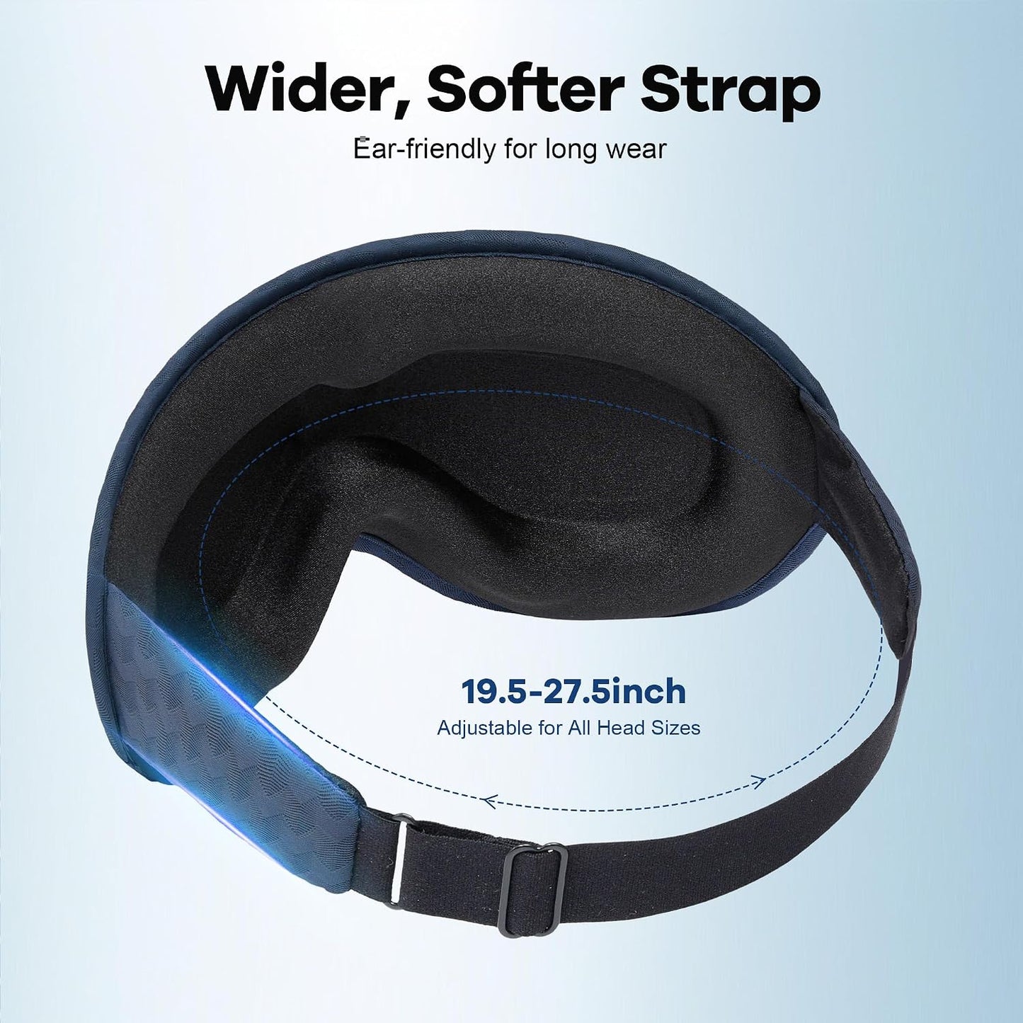 Blackout Weighted Eye Mask for Sleeping, 3D Contoured Sleep Mask for Men | Gentle-Pressure, Deep Cups, Zero Eye Pressure, Airplane Travel & Night Shift Essentials, Breathable Blindfold, Black