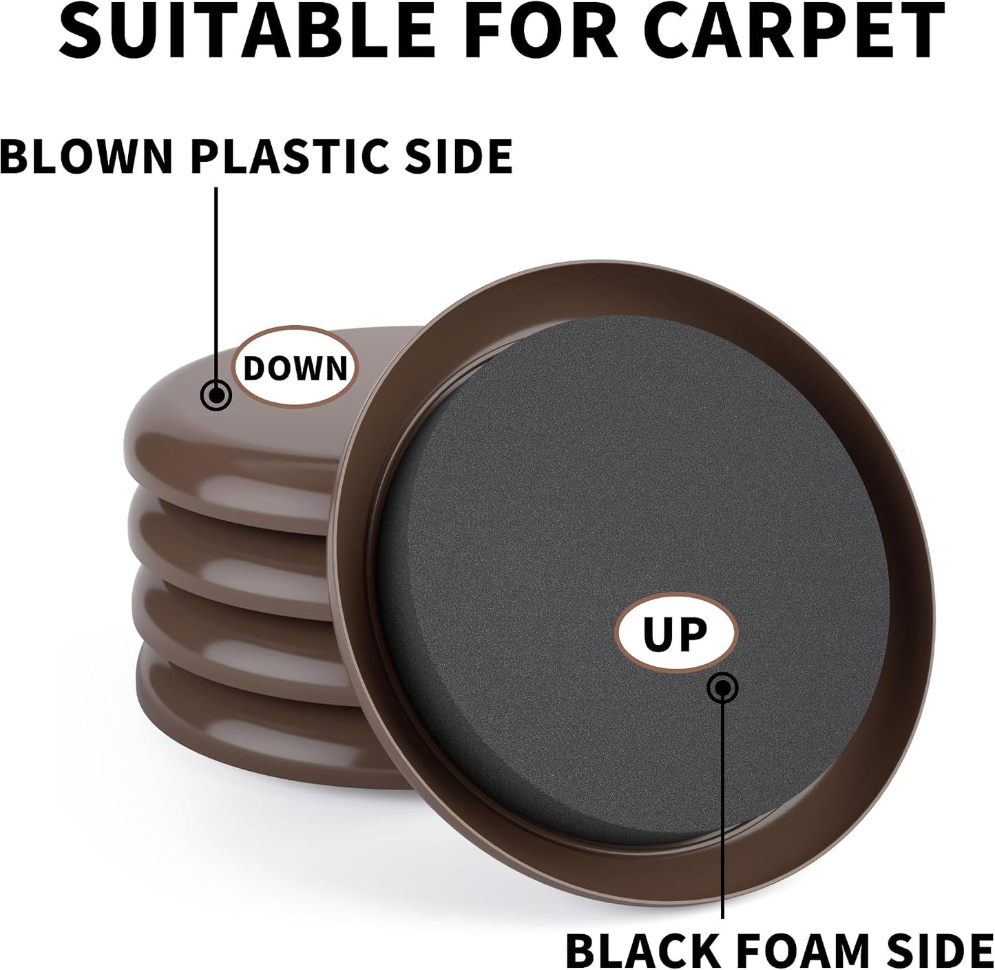 Furniture Sliders, 20pcs-3 1/2” Furniture Sliders for Carpet, Furniture Pads Hardwoods Floors, Heavy Duty Furniture Movers Sliders, Reusable Furniture Moving Pads, Floor Protectors for Carpet