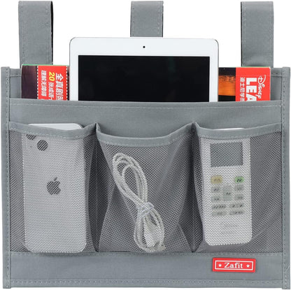 Zafit Hanging Bedside Caddy, Bedside Storage Organizer for Magazine, Phone, Remote control (Classic4 Pockets-Black)