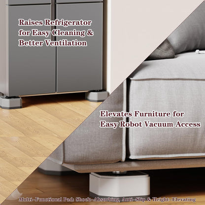 Anti Vibration Pads for Washing Machine, 1.8/3/4 Inch Washer Dryer Height Risers with Non-Slip Rubber Feet, Heavy Duty Anti Vibration Pads for Laundry Appliances(Grey 4 Pack, 3 inch)
