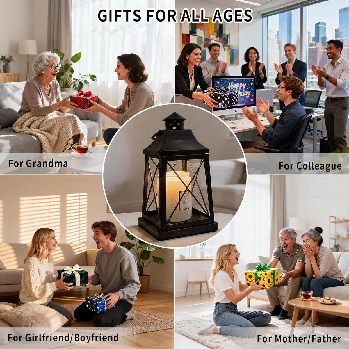 2026 New Candle Warmer Lamp with Timer,Compatible with 3 Wick Candles Jars,Vintage Candle Warmer Lantern Lamp,Dimmable Farmhouse Candle Lamp Warmer,Fully Enclosed and Hanging Up Designed