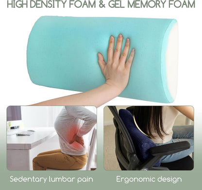 HIGOGOGO Lumbar Support Pillow for Recliner Chair/Accent Chair/Couch, Memory Foam Back Support Cushion for Elderly, Recliner Cushions for Back Rest, Pain Relief, Reading, Washable Cover, Brown